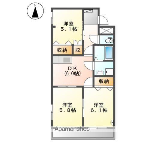 エトワールK(3DK/2階)の間取り写真
