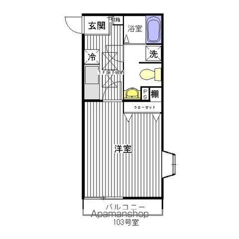 アムールジョリコリーヌ(1K/1階)の間取り写真