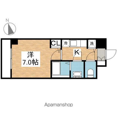 ヴィラマリオン(1K/4階)の間取り写真