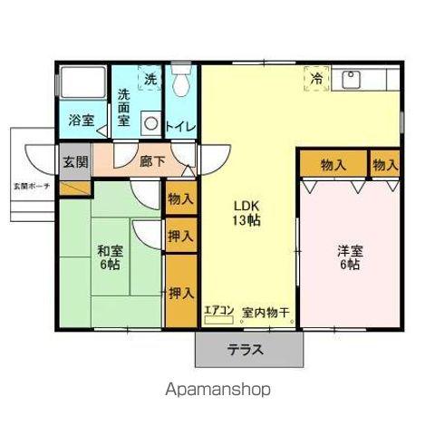 ファンタジーハウス(2LDK/1階)の間取り写真