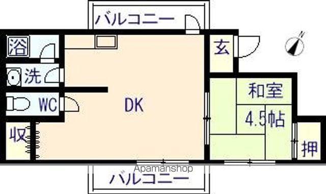 西栄荘(1DK/2階)の間取り写真