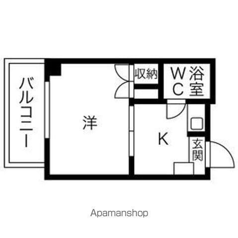 メゾンドールDOI(1DK/5階)の間取り写真