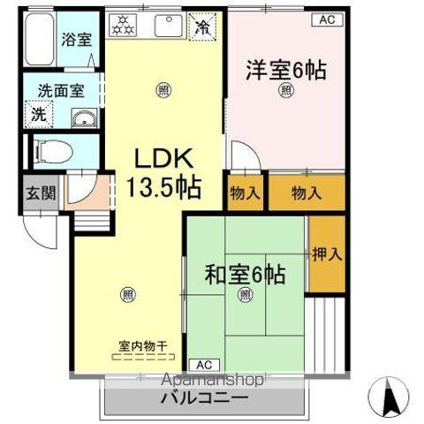 カーサM(2LDK/2階)の間取り写真