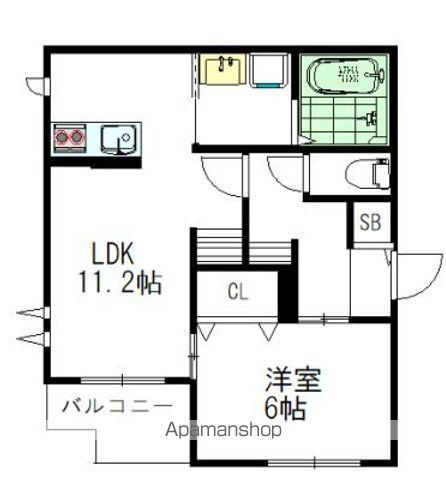 EMIGRANT ウエスト(1LDK/1階)の間取り写真