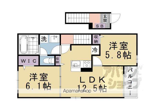 ベルカレントII(2LDK/2階)の間取り写真