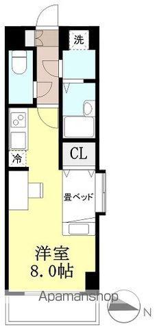 メモリー竹原(1K/2階)の間取り写真