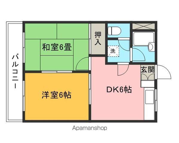 北田ハイツ(2DK/3階)の間取り写真