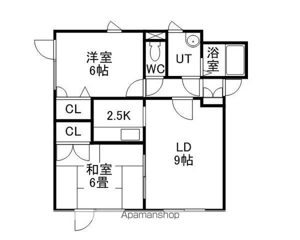 カーサ福士Ⅰ(2LDK/2階)の間取り写真