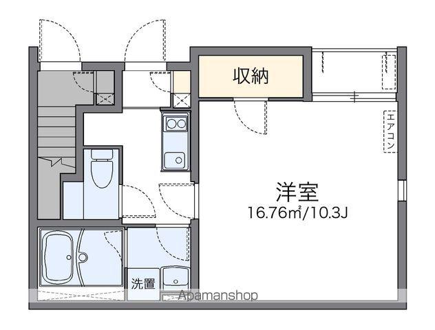 レオネクストアンビエンテ 川村(1K/1階)の間取り写真