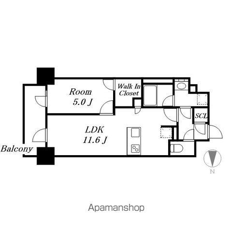 プレサンス丸の内サージュ(1LDK/15階)の間取り写真