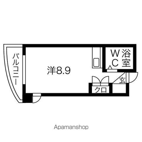 ソシエ山鼻(ワンルーム/4階)の間取り写真