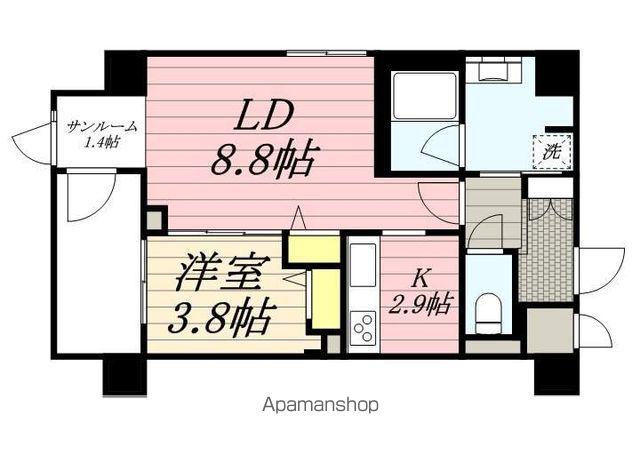 ラウレアガーデン千早(1LDK/7階)の間取り写真
