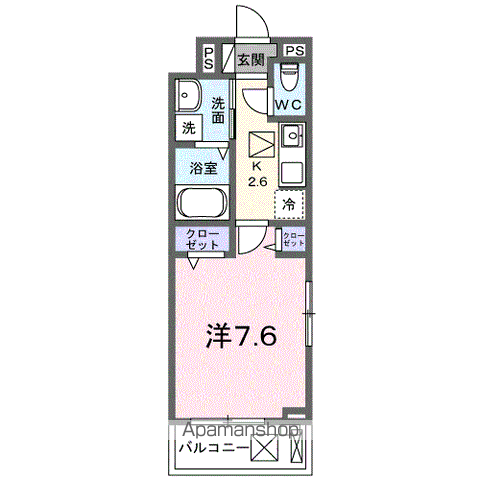 ライム周南(1K/1階)の間取り写真