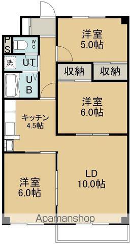 ピアコート神山(3LDK/1階)の間取り写真