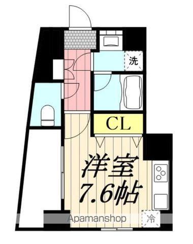 フォレストヒルズ立川(ワンルーム/4階)の間取り写真