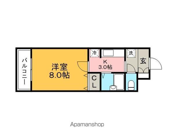 ハイラーク花畑駅前(1K/3階)の間取り写真