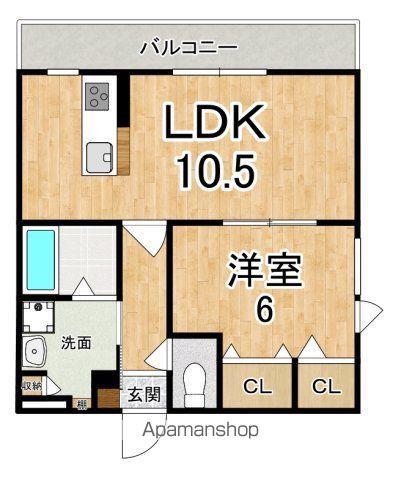 結充IMMEUBLE B館(1LDK/3階)の間取り写真