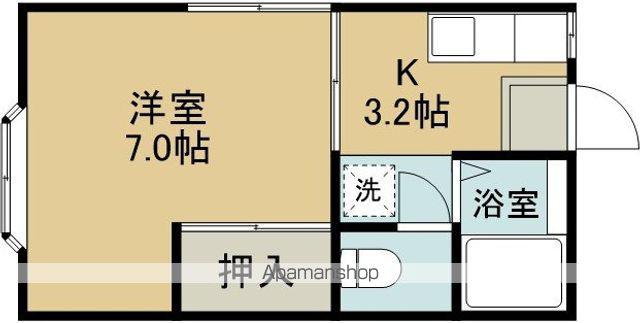 シフォン(1K/2階)の間取り写真