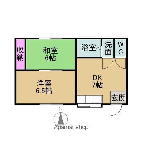 大安ハイツ(2DK/1階)の間取り写真