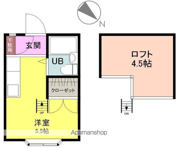 ライフピア東石岡B(ワンルーム/1階)の間取り写真