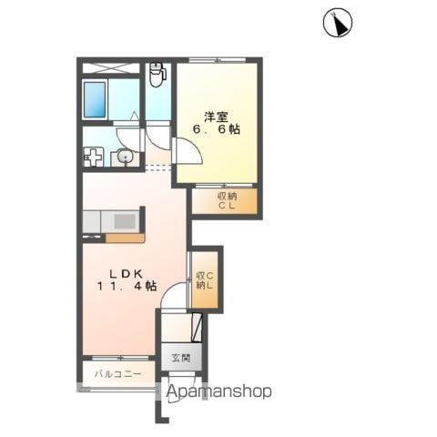 グランディール希(1LDK/1階)の間取り写真