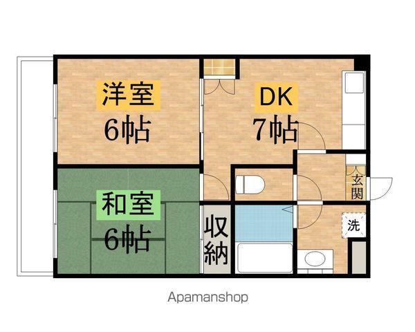 ルミエール(2DK/1階)の間取り写真