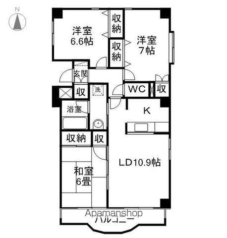 ライフコア上千田(3LDK/2階)の間取り写真