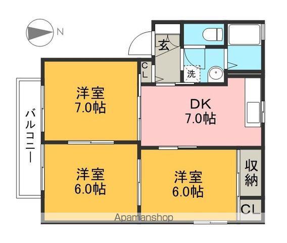 パークハイム(3DK/2階)の間取り写真