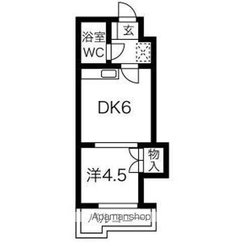 ハイツビバリーヒルズ(1DK/3階)の間取り写真