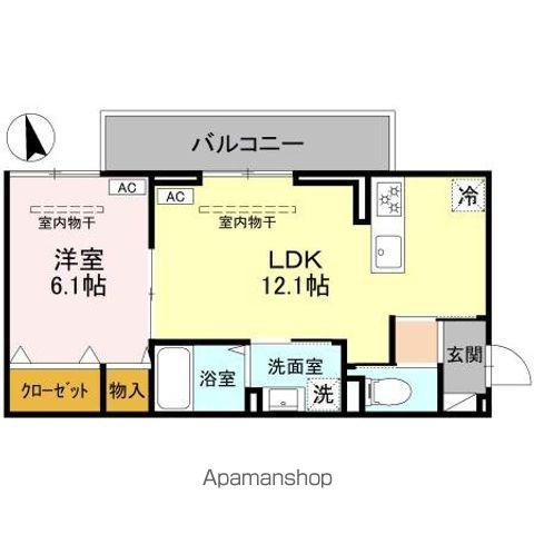 オペラハウス小舞木(1LDK/3階)の間取り写真