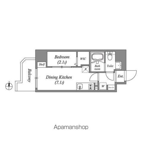 GRANPASEO錦糸町(1DK/5階)の間取り写真