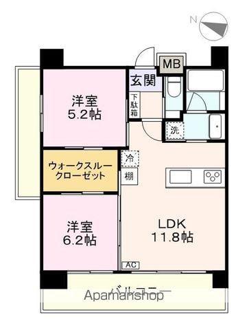 ART RESIDENCE IN MISATO CHUO(2LDK/6階)の間取り写真