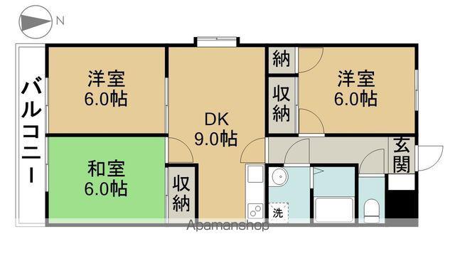 AMOURMIWA(3DK/5階)の間取り写真