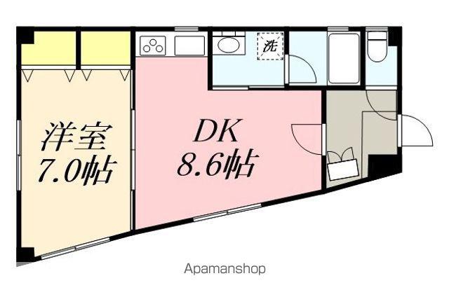コーポクボ(1DK/3階)の間取り写真