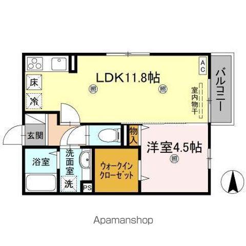 高松琴平電鉄琴平線 三条駅(高松) 徒歩14分 2階建 築13年(1LDK/1階)の間取り写真