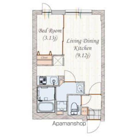 QUADOR 名古屋城駅(1LDK/4階)の間取り写真