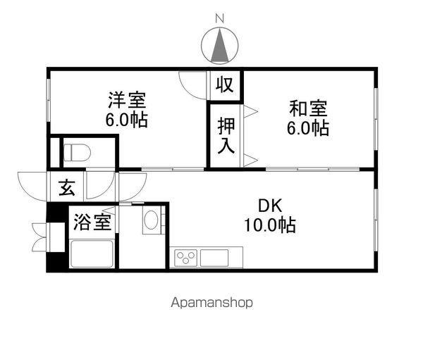 メゾンノーブル(2LDK/2階)の間取り写真