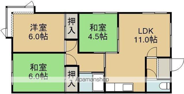 コーポタジマ(3LDK/2階)の間取り写真