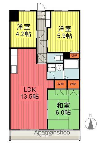 イーストパレス(3LDK/4階)の間取り写真