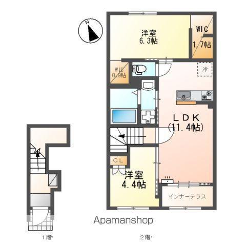 南方3丁目アパート(2LDK/2階)の間取り写真
