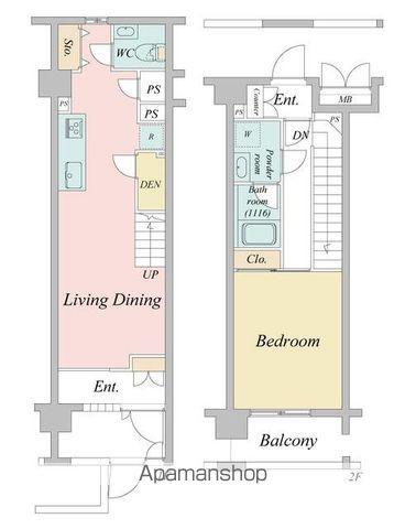 ニューシティアパートメンツ亀戸(1LDK/1階)の間取り写真