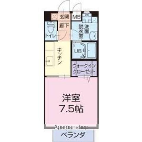 ハイツひまわり(1K/2階)の間取り写真