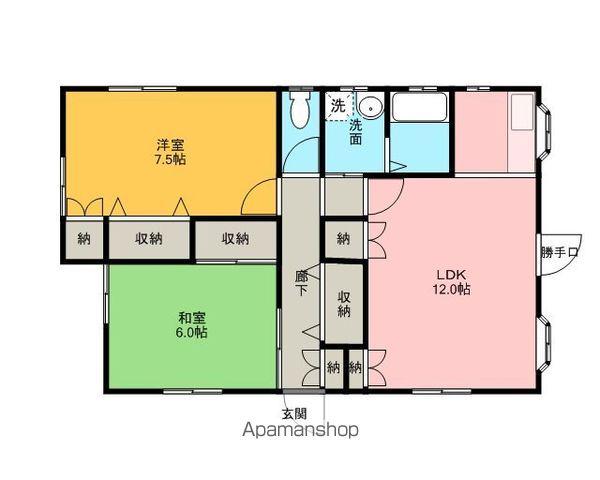 成田線 下総橘駅 徒歩110分 1階建 築26年(2LDK)の間取り写真