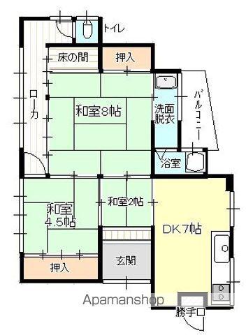 広島県呉市 1階建 築61年(3DK)の間取り写真
