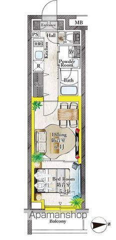 プラネソシエプラス桜台(1DK/2階)の間取り写真