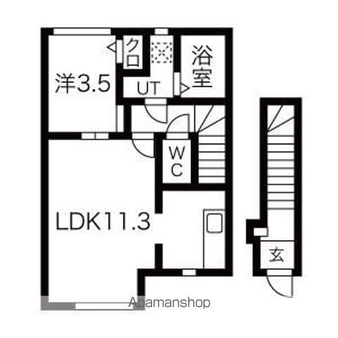 HONMARU BASE(1LDK/2階)の間取り写真