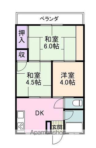 尾崎マンション(3DK/2階)の間取り写真
