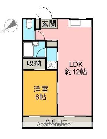 グラッドハウスⅠ(1LDK/1階)の間取り写真