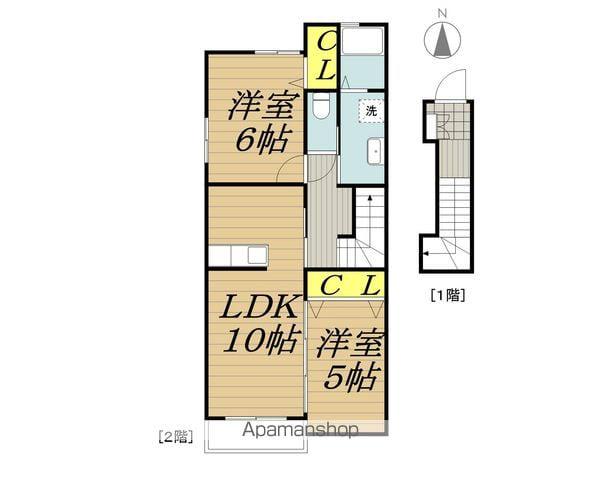 プランタンⅡ(2LDK/2階)の間取り写真