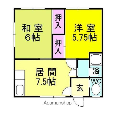 ファイブスターハイツ56(1DK/2階)の間取り写真